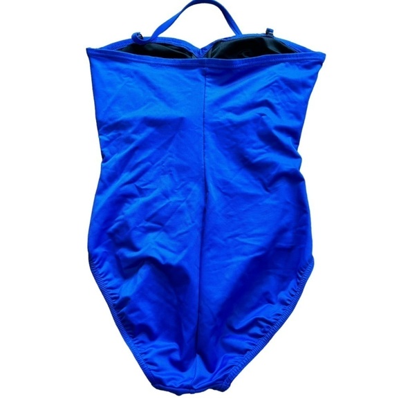 Miraclesuit Blue Camilla Shapewear One Piece Swimsuit Ruched Ruffle Front Size 8 - Picture 9 of 16